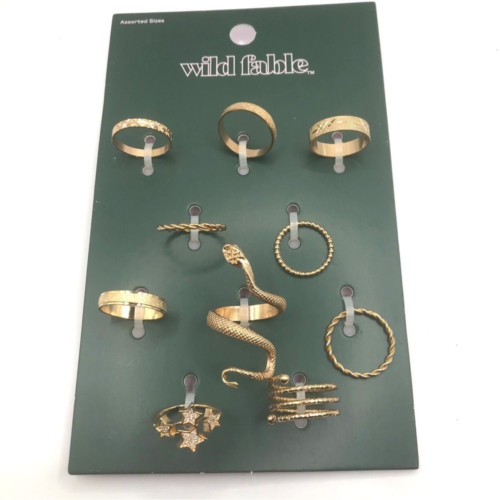 Wild Fable Gold Tone Ring Set Assorted Sizes